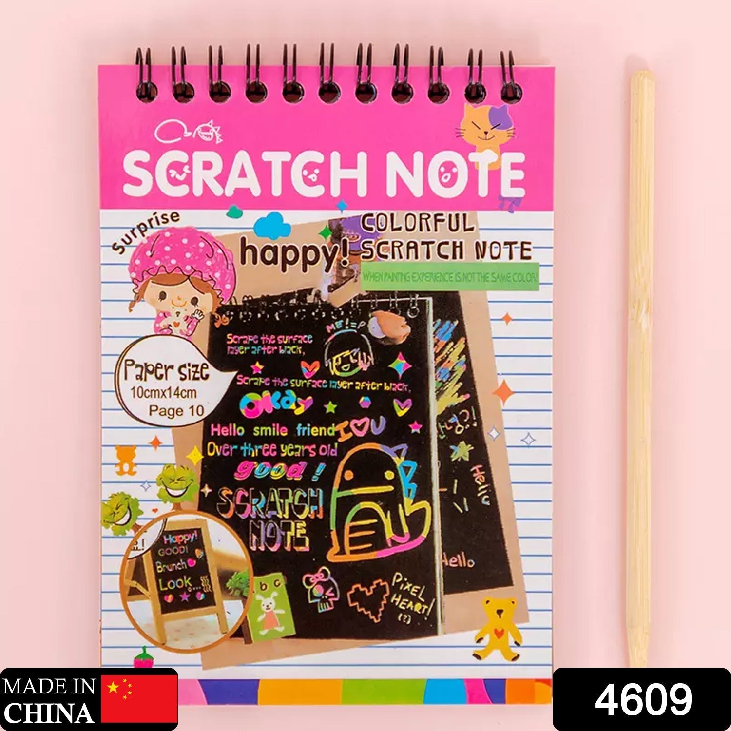 Crafts Rainbow Art Scratch Paper Book (10 Pages, Pack of 1)
