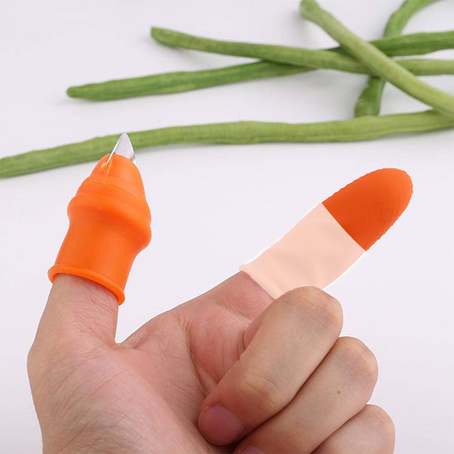 1 Pair V Thumb Cutter with Box – Handy Peeler for Fruits & Vegetables, Kitchen Tool for Home & Office Use