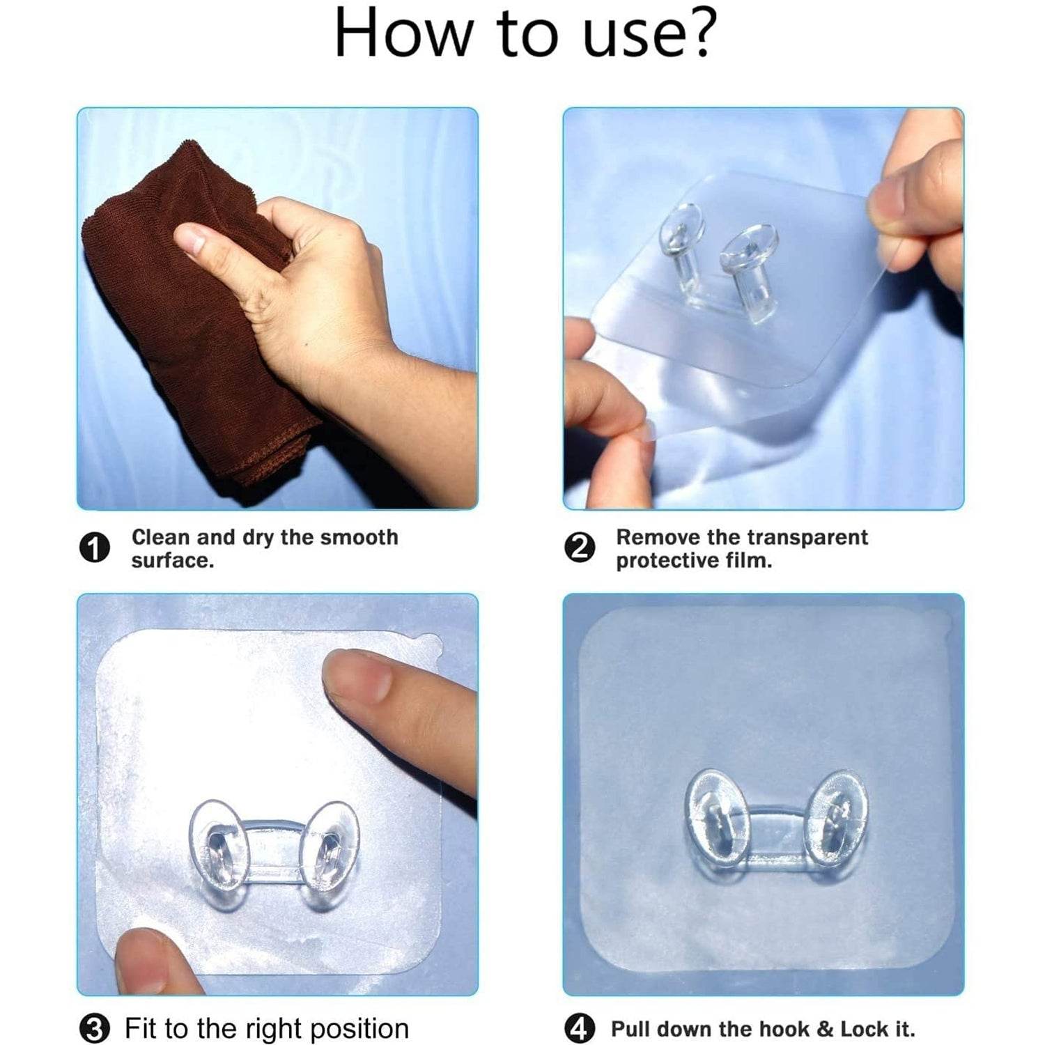 Transparent Self-Adhesive Wall Hook – Drill-Free, Waterproof & Oil-Proof for Toothbrush, Socket (1 Pc) - Bachat Club