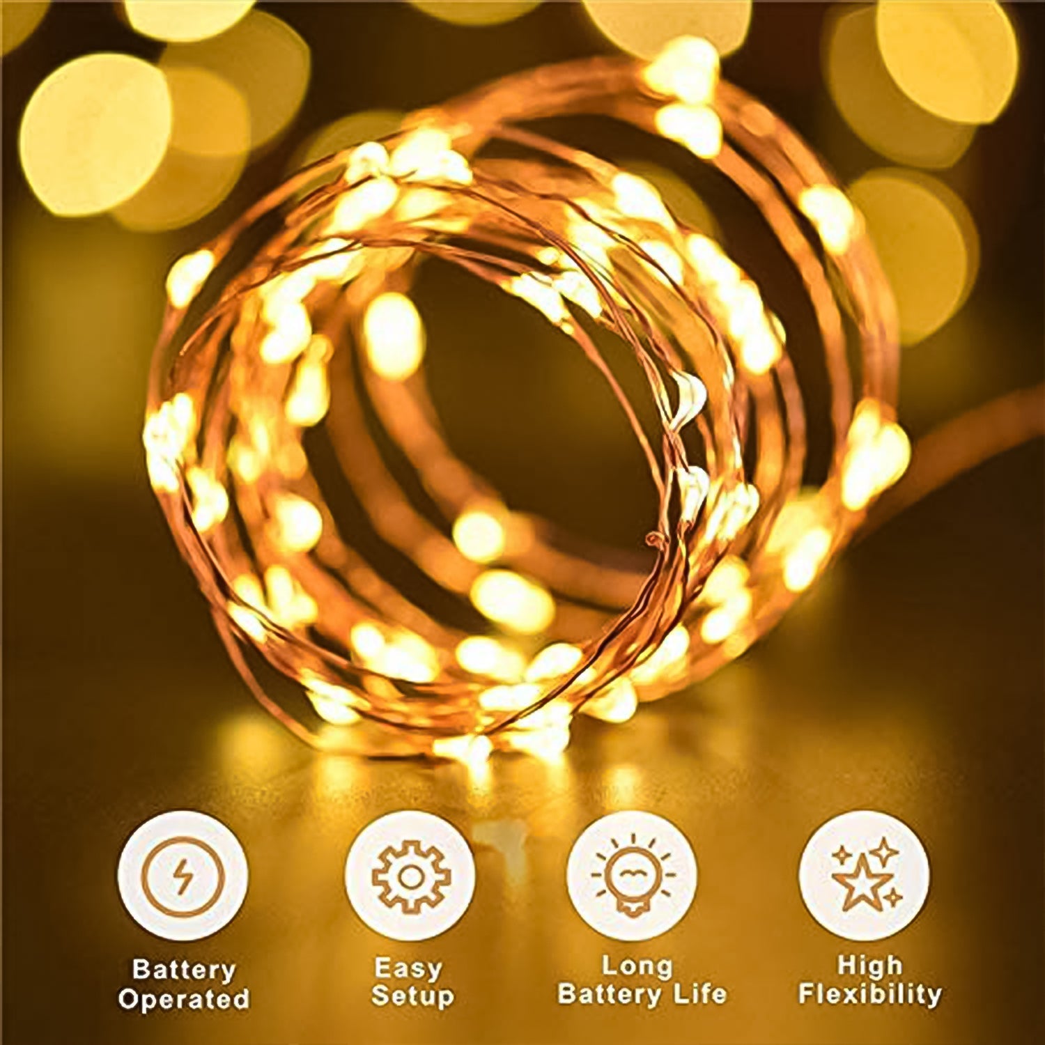 LED Flexible Wire Waterproof Lights for Party (2AA Battery Operated, Battery not included)