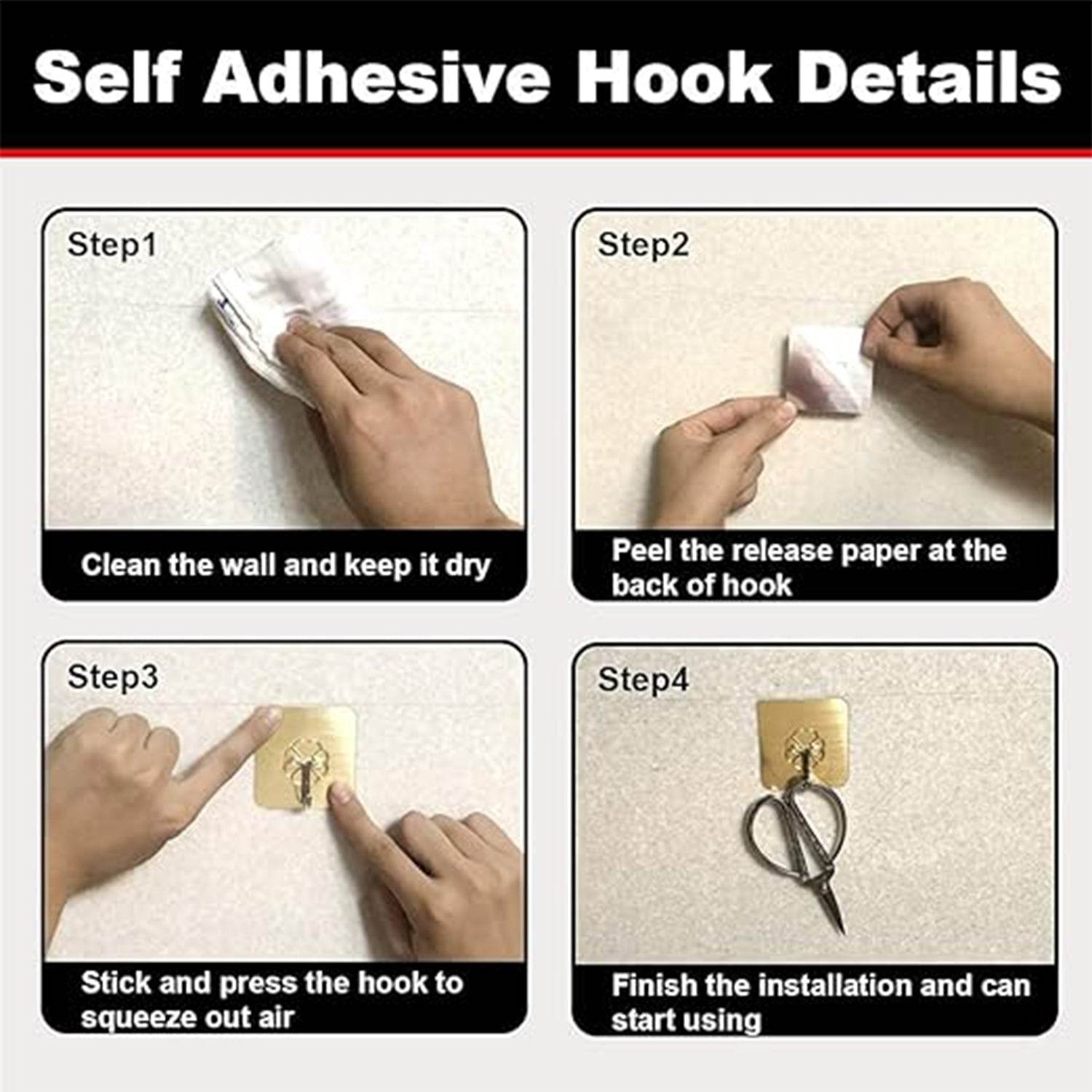 Adhesive Heavy-Duty Hooks for Kitchen and Bathroom - Bachat Club