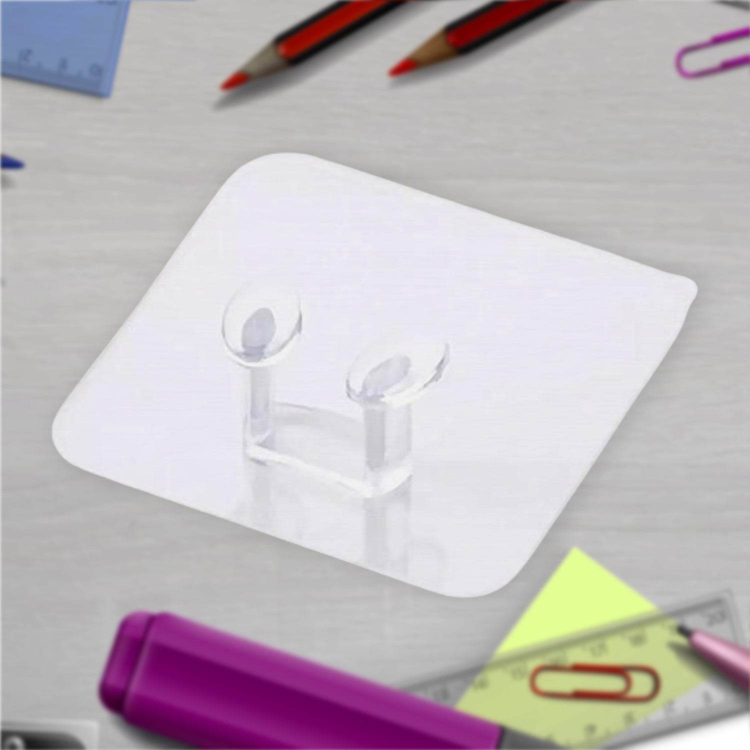 Transparent Self-Adhesive Wall Hook – Drill-Free, Waterproof & Oil-Proof for Toothbrush, Socket (1 Pc) - Bachat Club