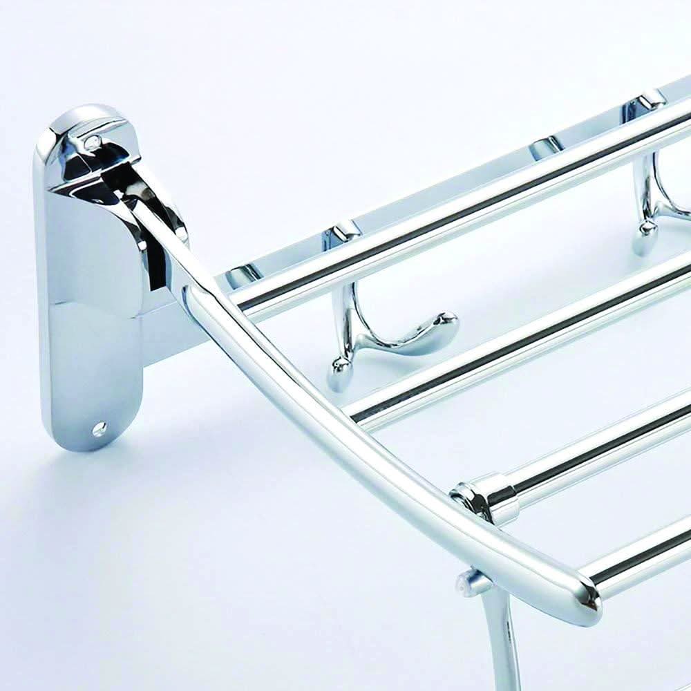 Stainless Steel Folding Towel Rack Cum Towel Bar (18 Inch)