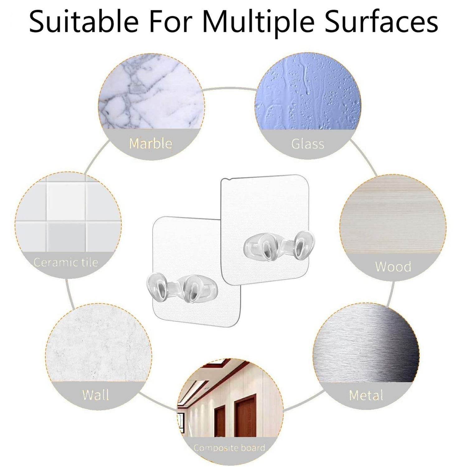 Transparent Self-Adhesive Wall Hook – Drill-Free, Waterproof & Oil-Proof for Toothbrush, Socket (1 Pc) - Bachat Club
