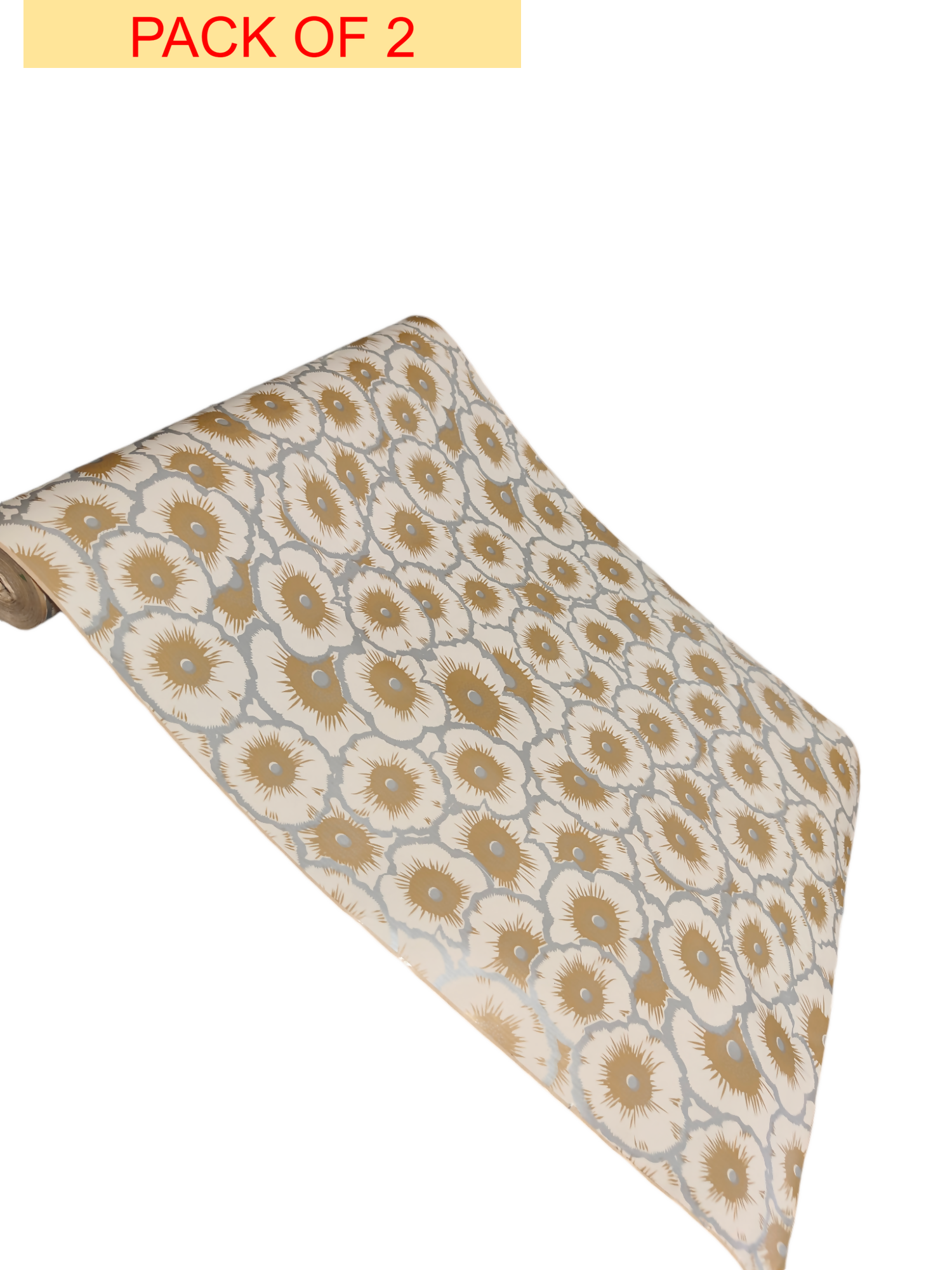 Mopak Decor 1 Meter Shelf adhesive Wallpaper For Wall /Almira,Fridge, Tabletop, kitchen Size - 40 x 100 cm Meter (Pack of 2_Silver)