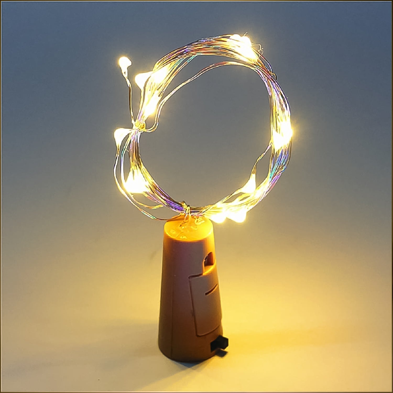 Wine Bottle Cork LED String Light – 2M Cable, Battery Operated, Warm White (1 Pc)
