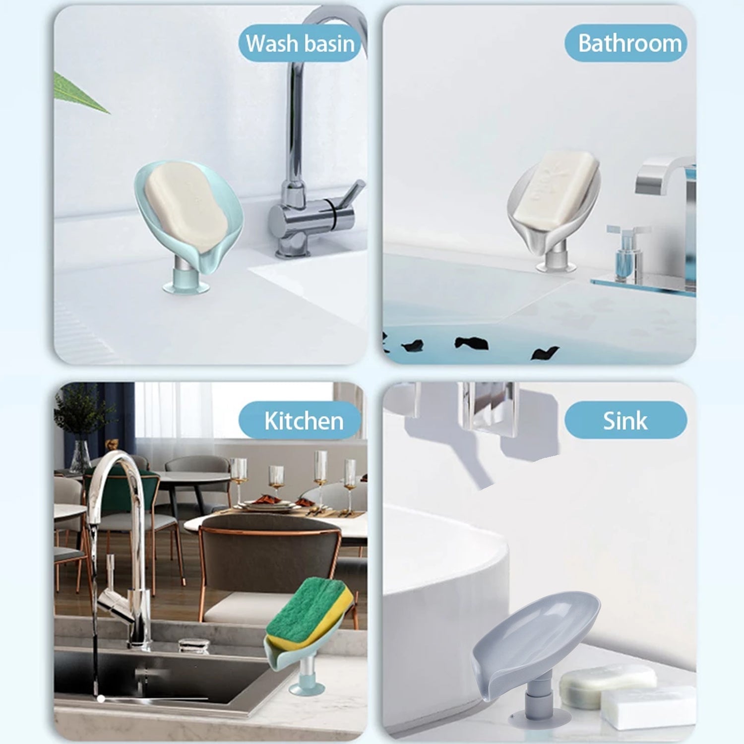 Self Draining Soap Holder for Bathroom Leaf Shape Soap Tray