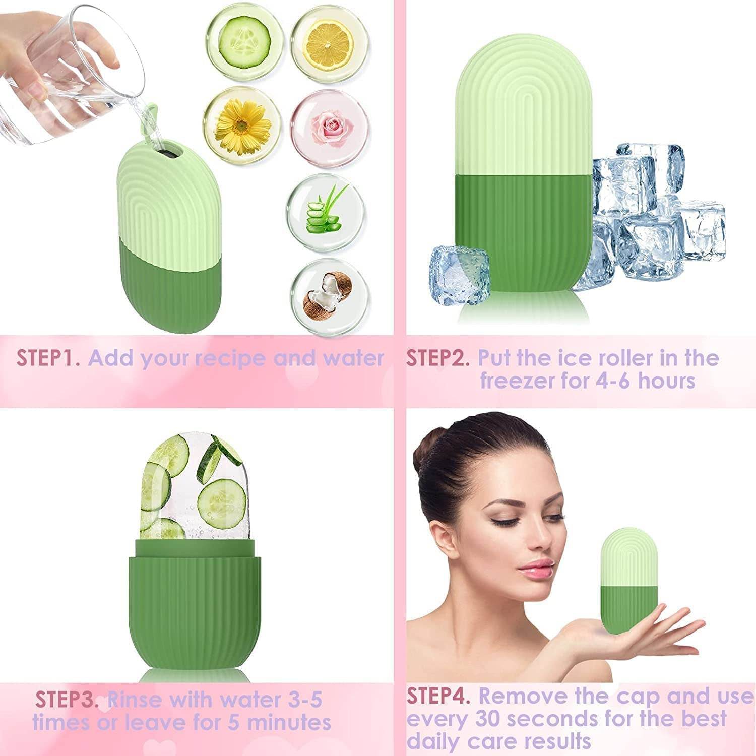 Beauty Ice Roller for Face Massager & Eye Reusable Face Rollers Facial Roller Box - Bachat Club
