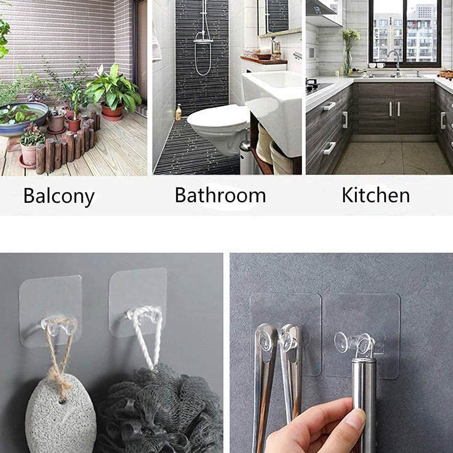 Transparent Self-Adhesive Wall Hook – Drill-Free, Waterproof & Oil-Proof for Toothbrush, Socket (1 Pc) - Bachat Club