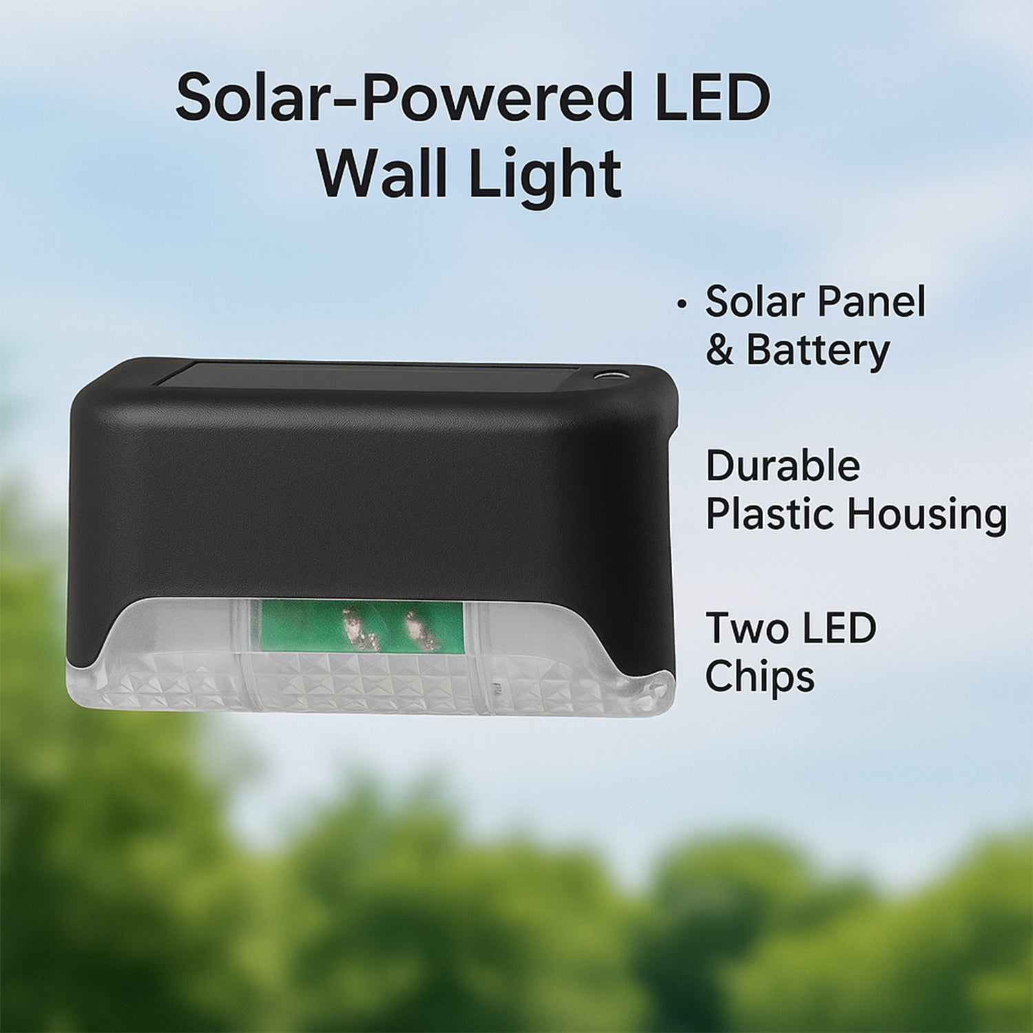 4-Piece Solar Waterproof Garden, Stair & Railing Lights