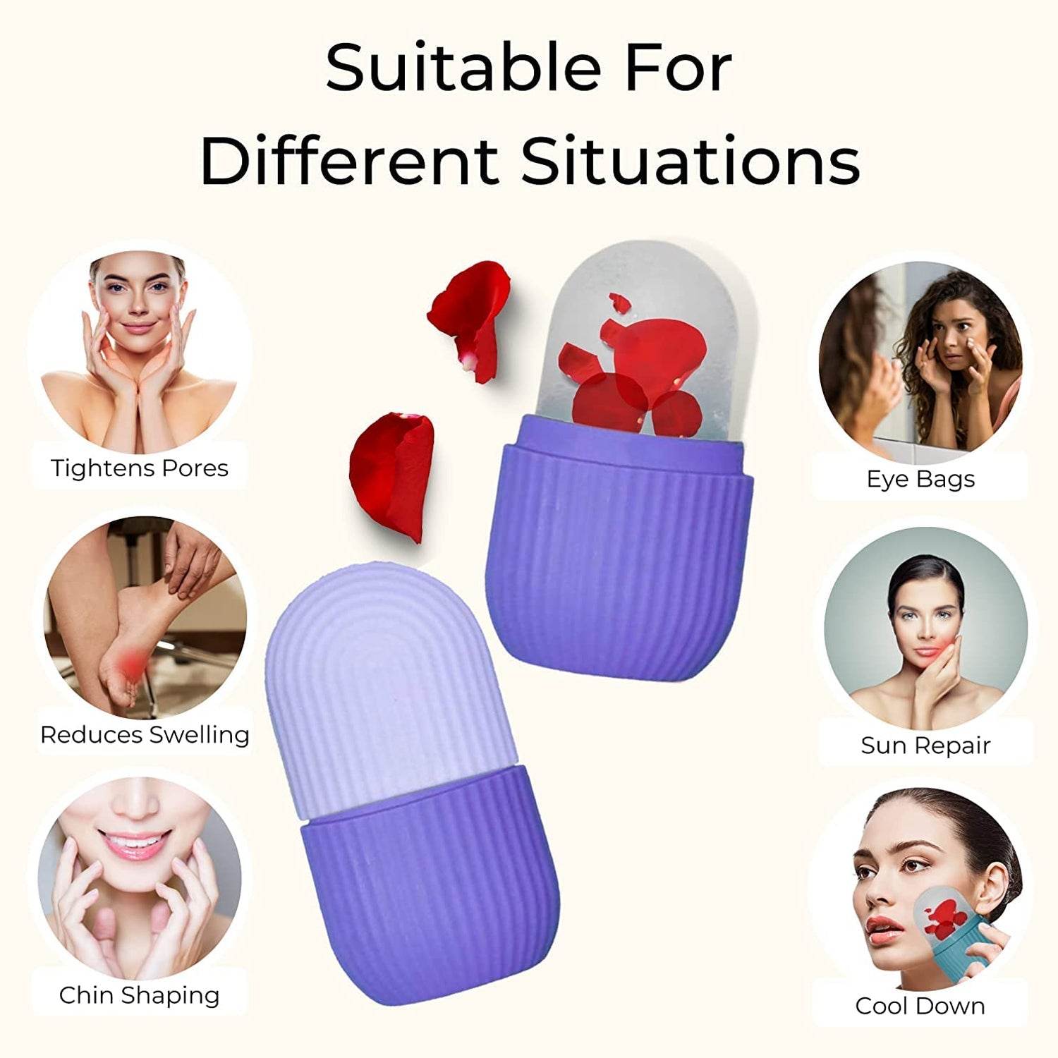 Beauty Ice Roller for Face Massager & Eye Reusable Face Rollers Facial Roller Box - Bachat Club