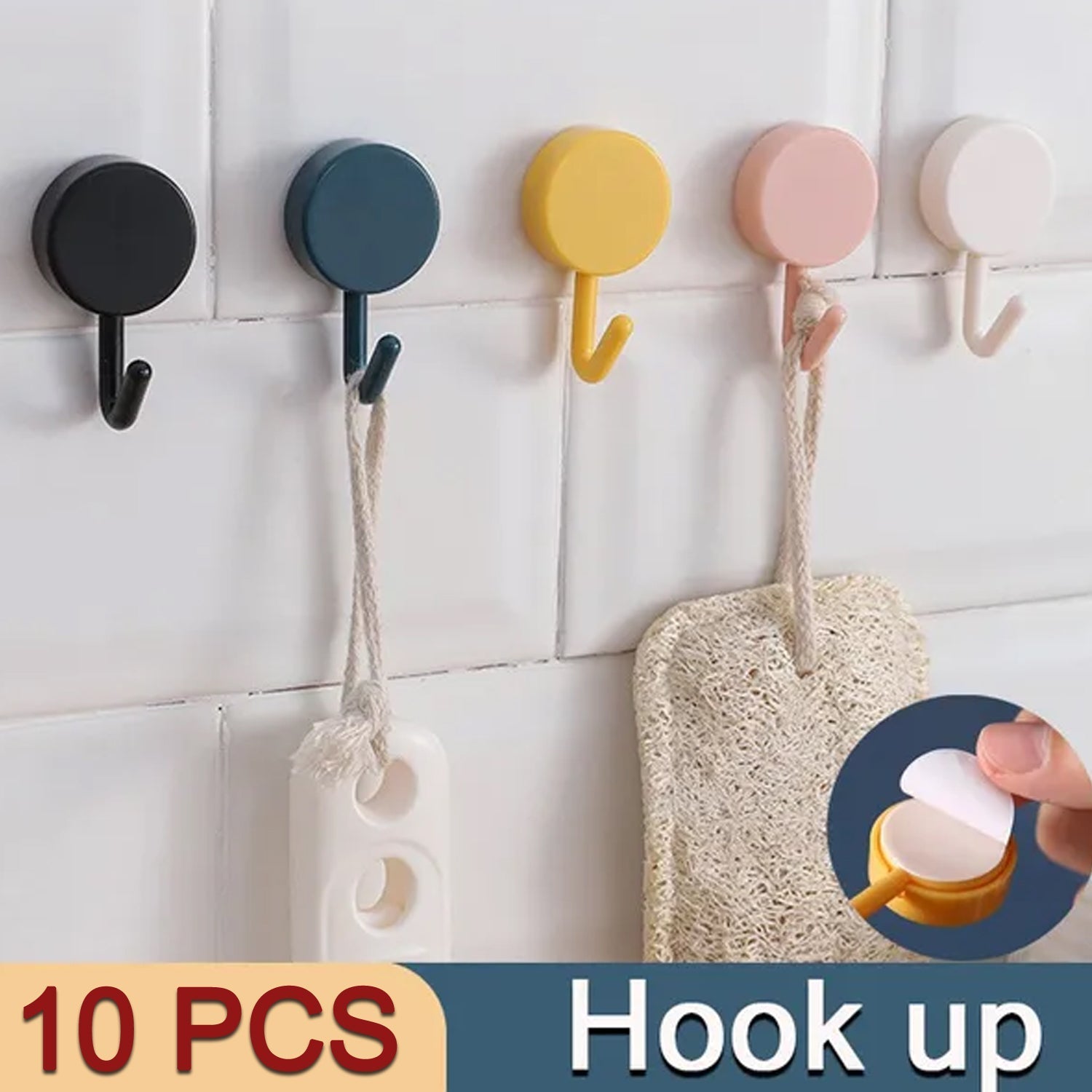 Self-Adhesive Sticky Wall Hooks (10 Pcs)