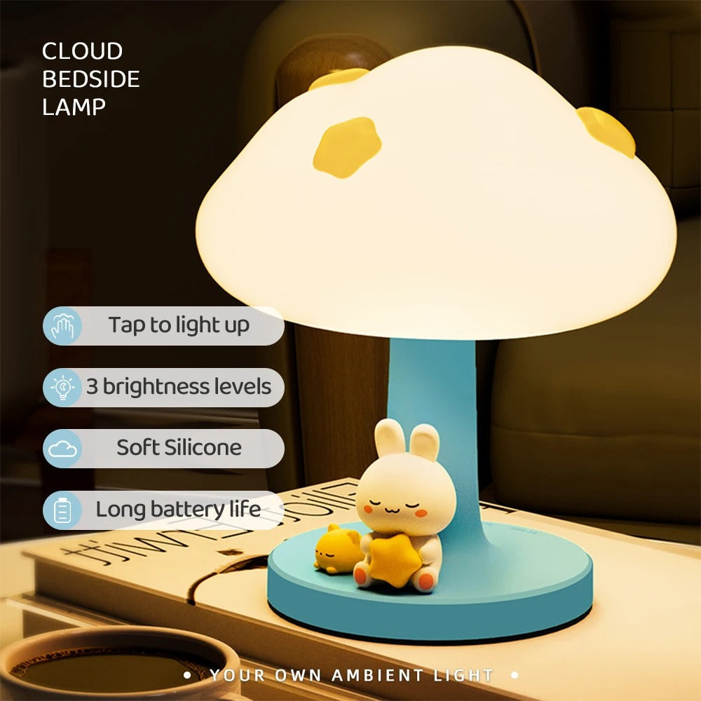 Silicone Cloud Touch LED Night Light Lamp - Perfect for Kids!