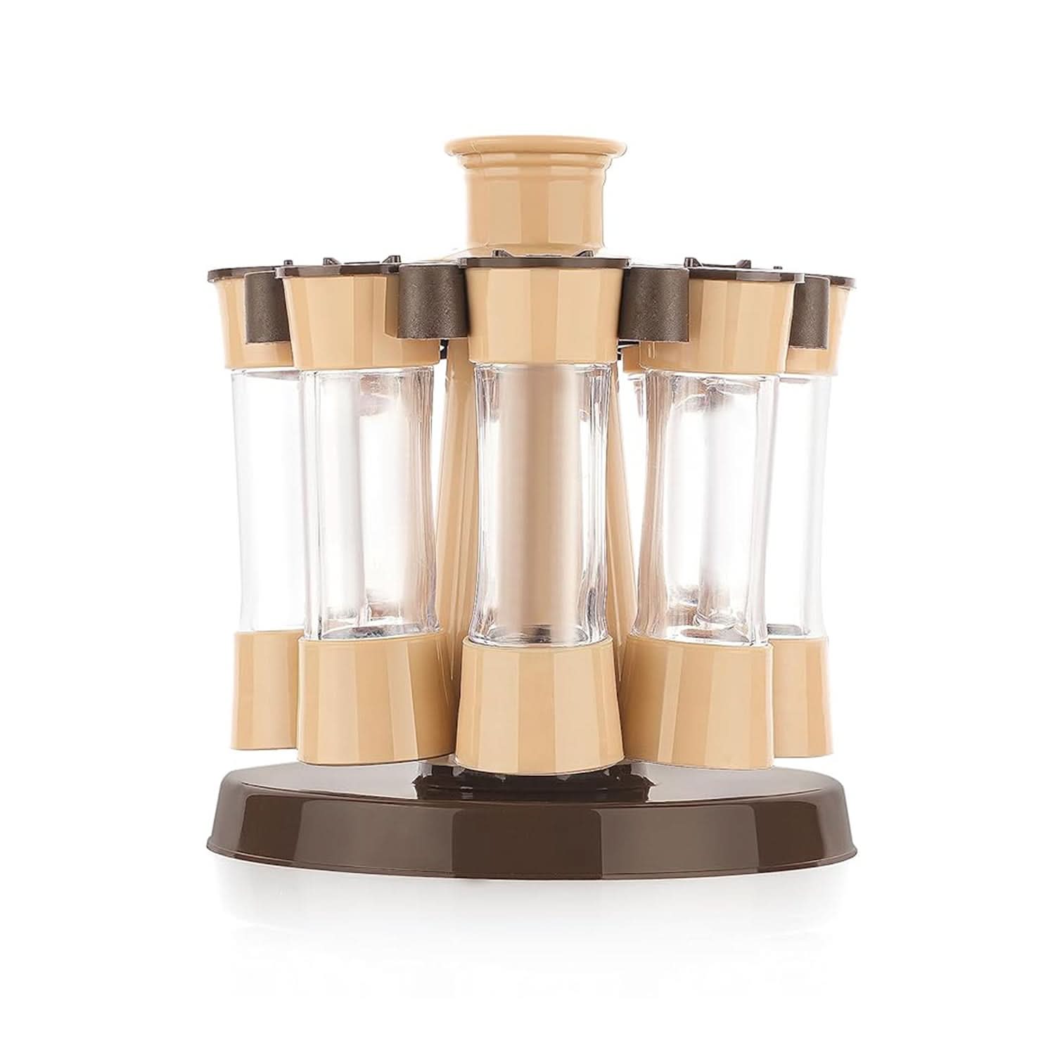360° Revolving Spice Rack – 8-Piece Condiment Jar Set for Kitchen & Dining