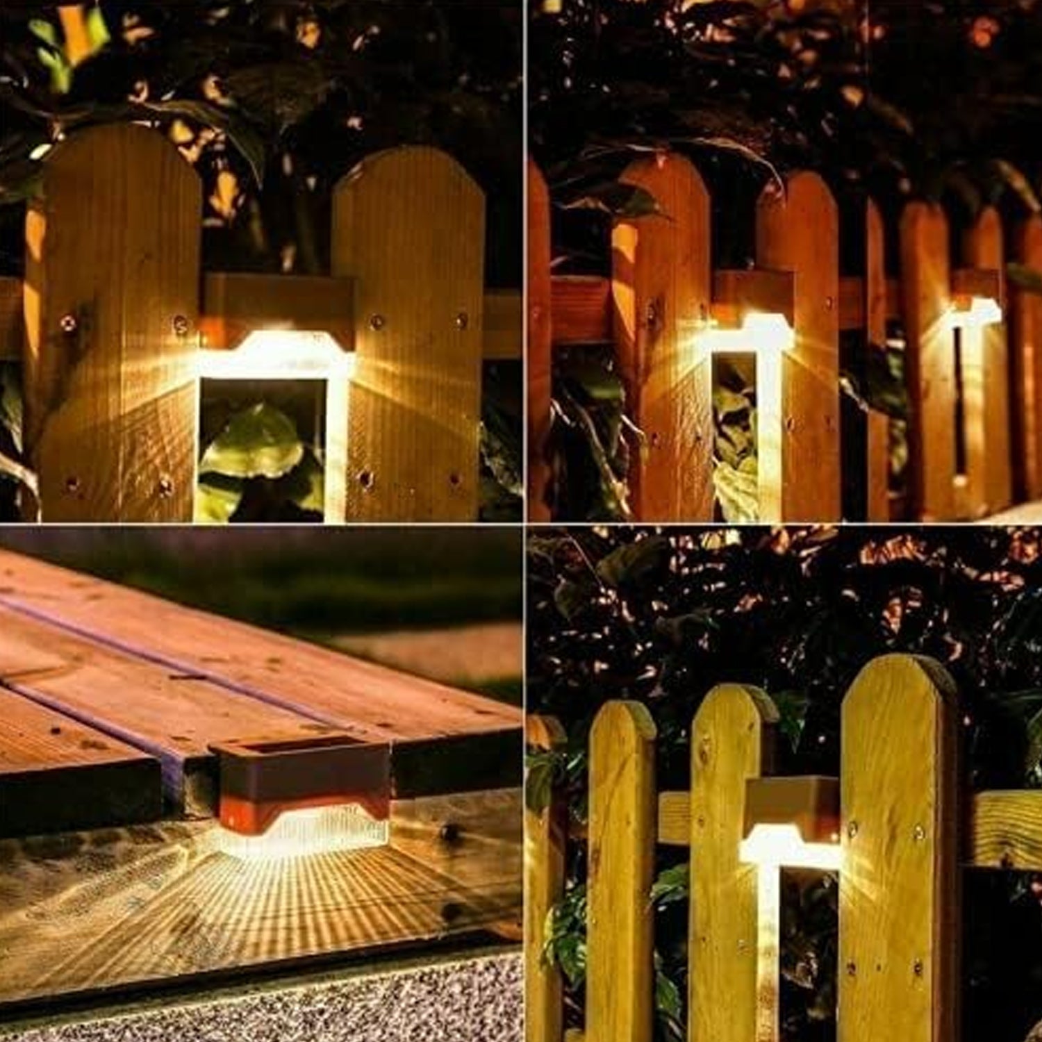 4-Piece Solar Waterproof Garden, Stair & Railing Lights