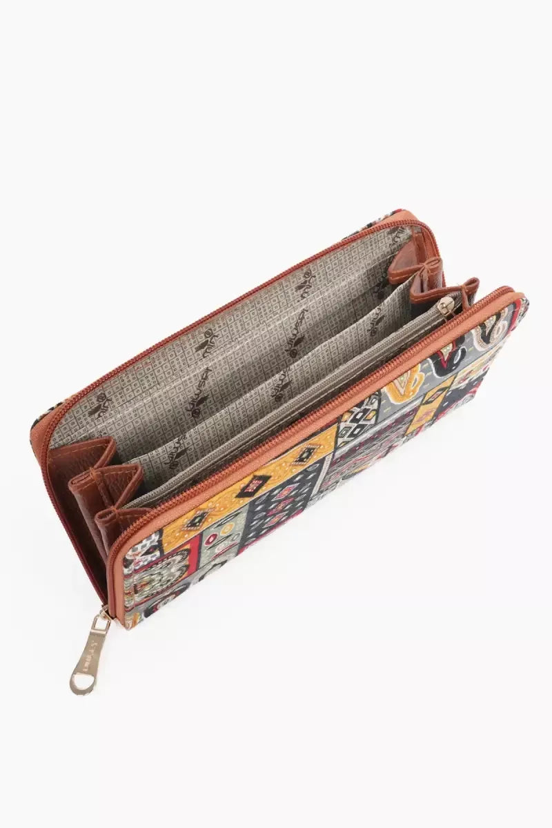 Paisley Print Purse for Women - Grey