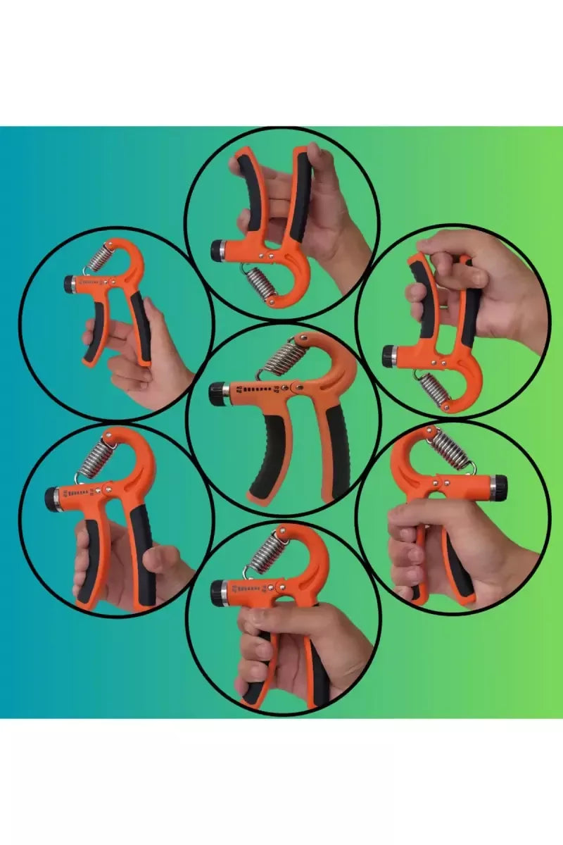 Hand Grip Workout Strengthener Forearm Exercise With Adjustable Grip (Orange)