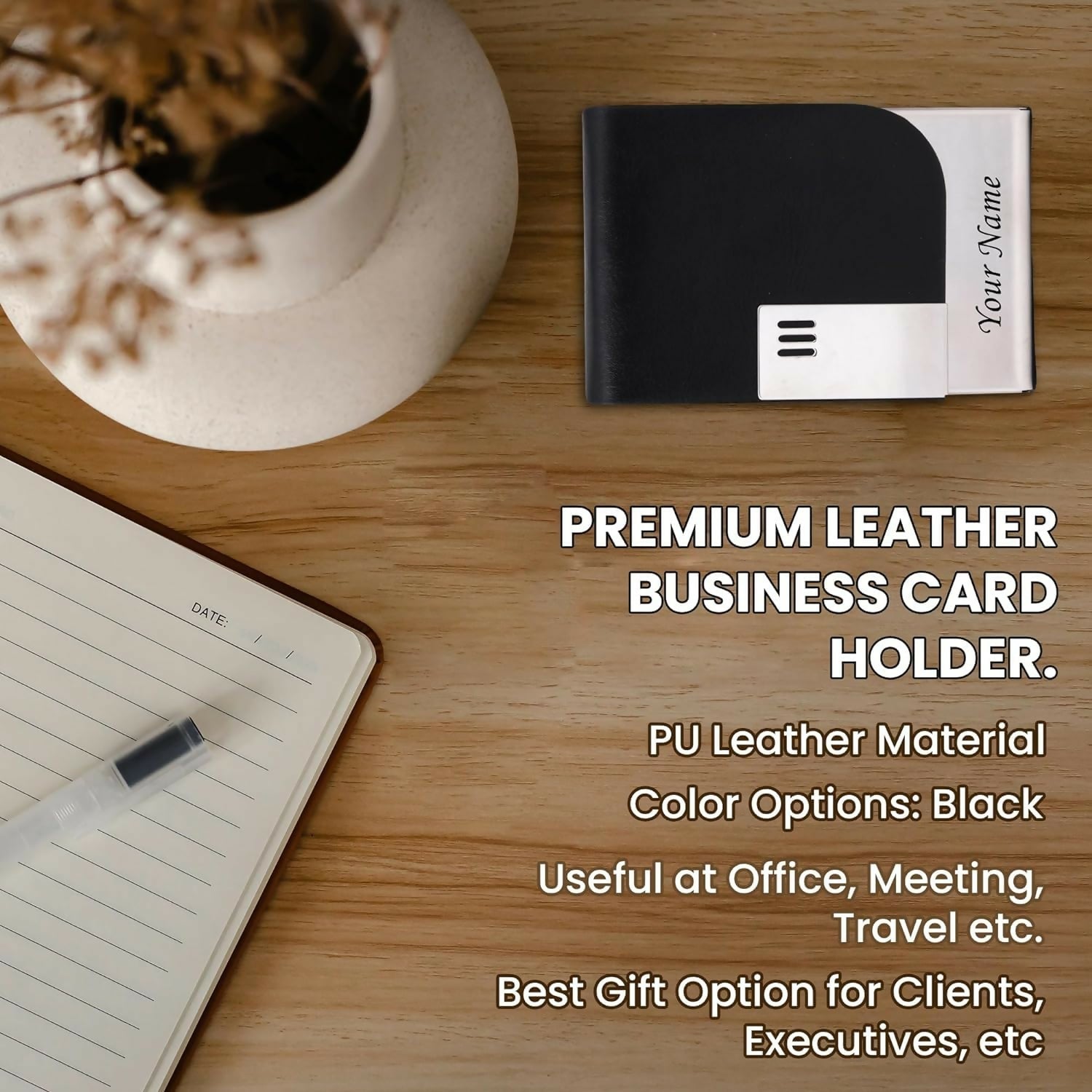 Multispace Black Rock Business Card Holders (Pack of 2)