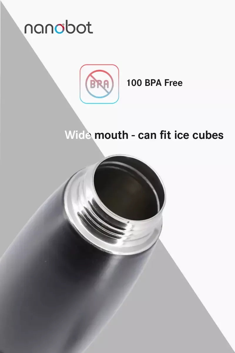 Nanobot Stainless Steel Black Panther Water Bottle - 750 ml