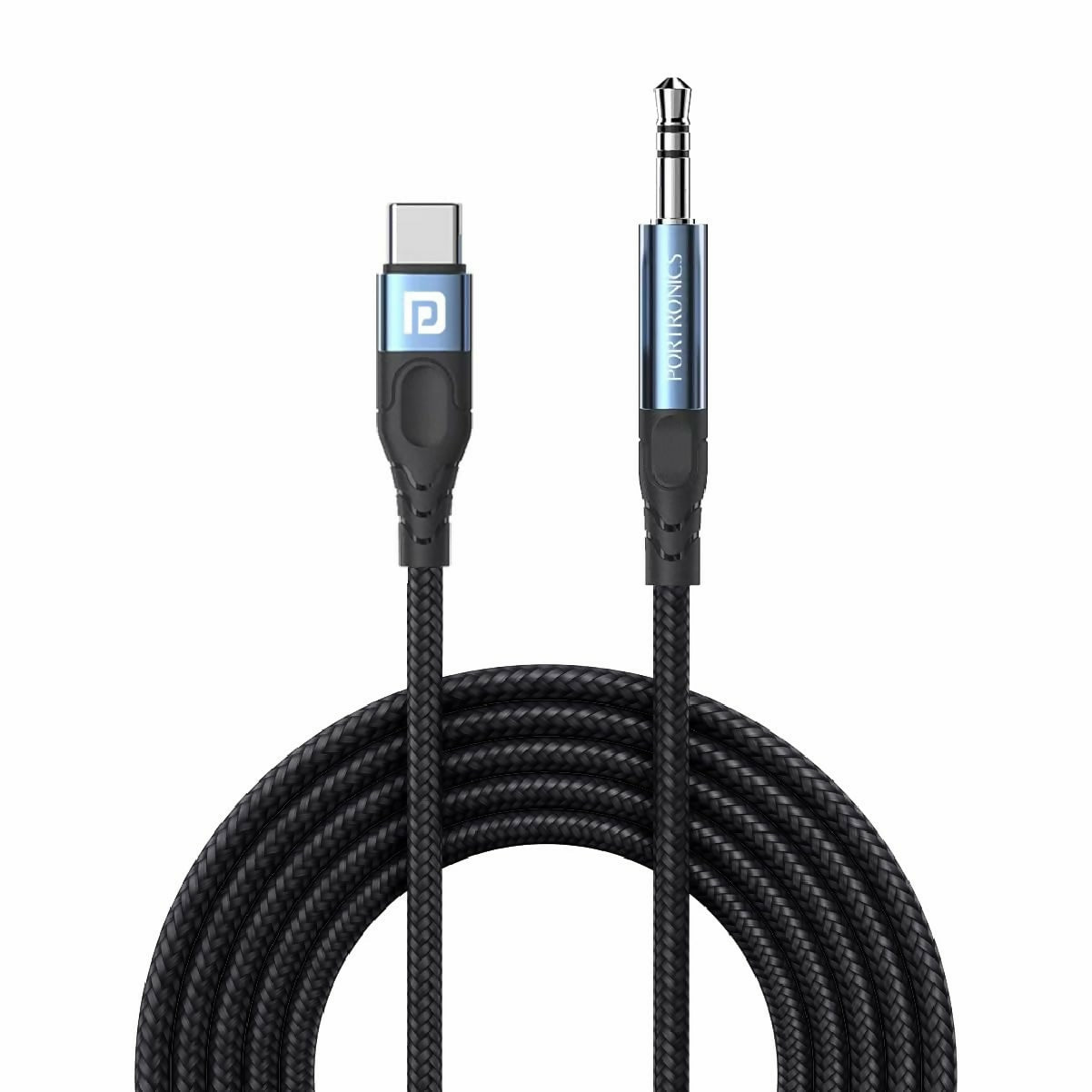 Portronics iKonnect C MAX: USB-C to 3.5mm Hi-Fi Audio Adapter (Black)
