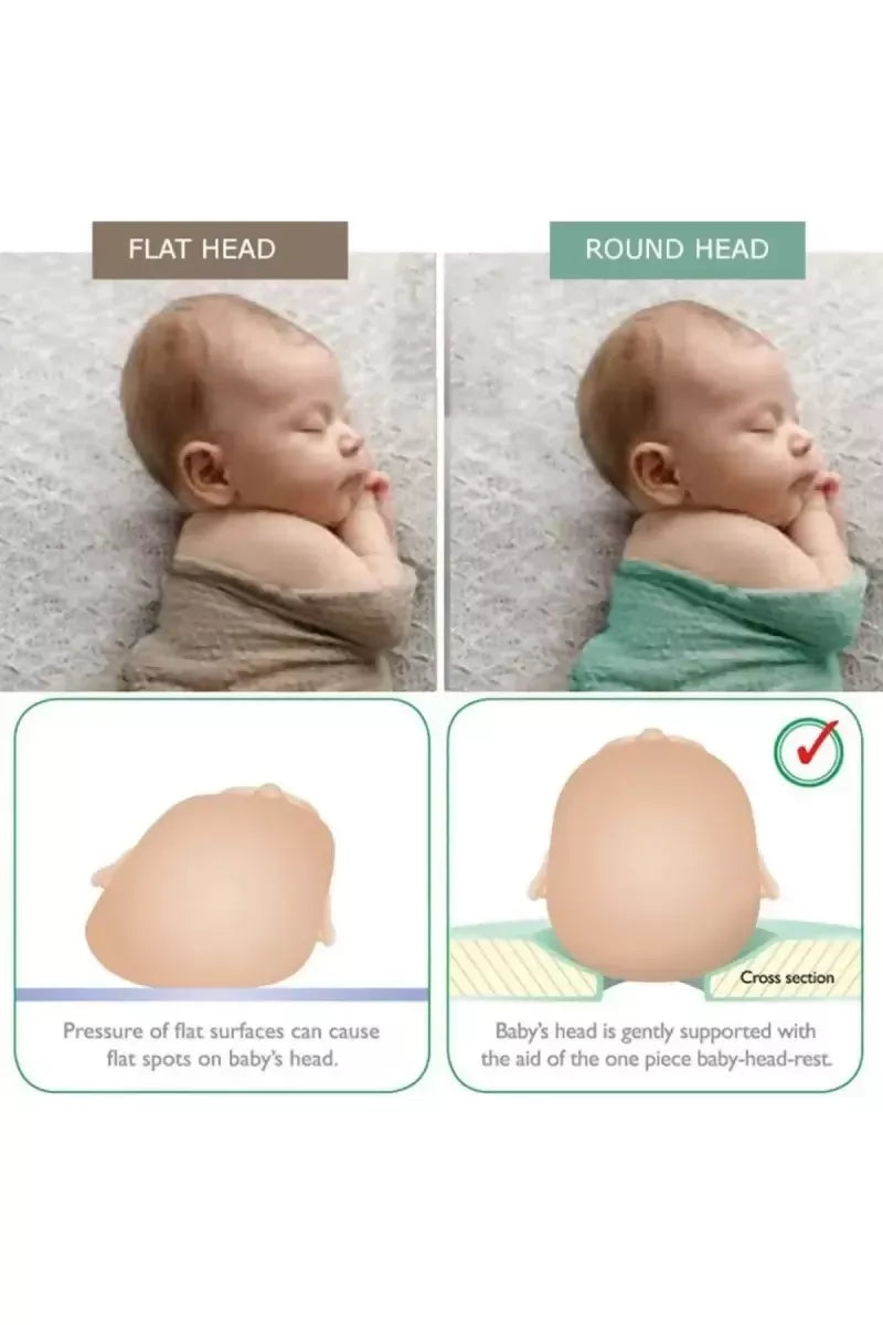 Lazy Baby Cotton Polyester Fibre Hook & Loop Neck Baby Pillow (Blue)