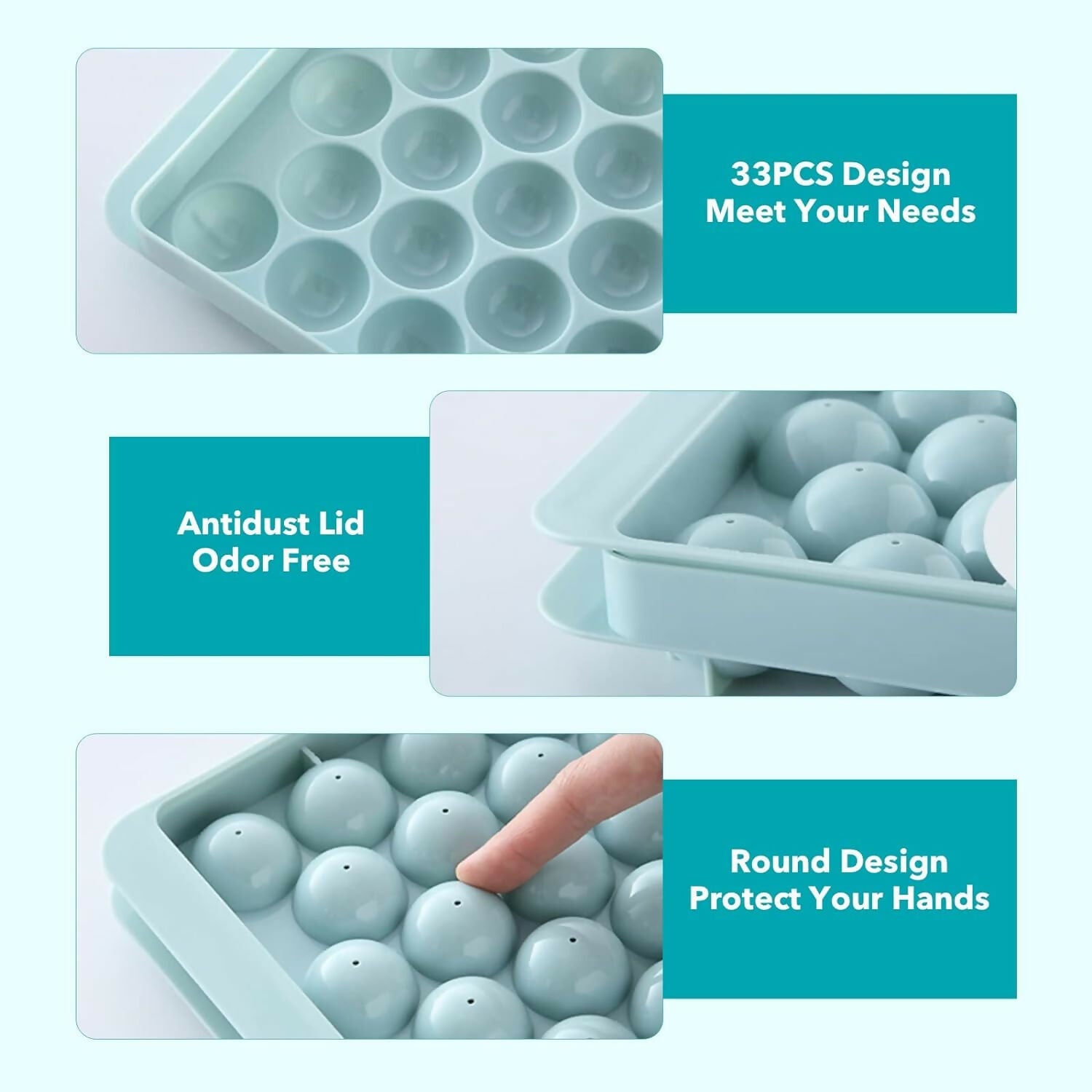 Flexible Reusable Mini Round Ice Sphere Tray – 33-Cavity Plastic Mold for Ice (Random Color, 1 Pcs)