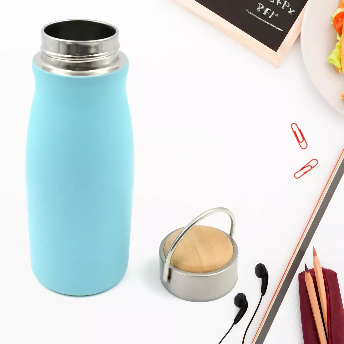 Stainless Steel Fridge Water Bottle 360 ml – Leak-Proof, Rust-Free, Hot & Cold, BPA-Free with handle