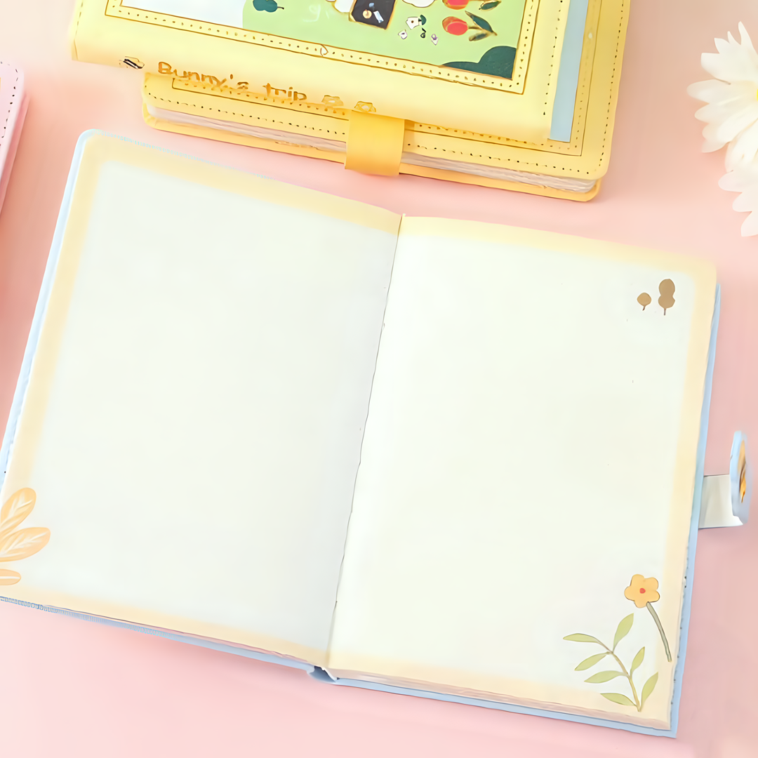 Bunny's Travel Journal with a Magnetic Lock