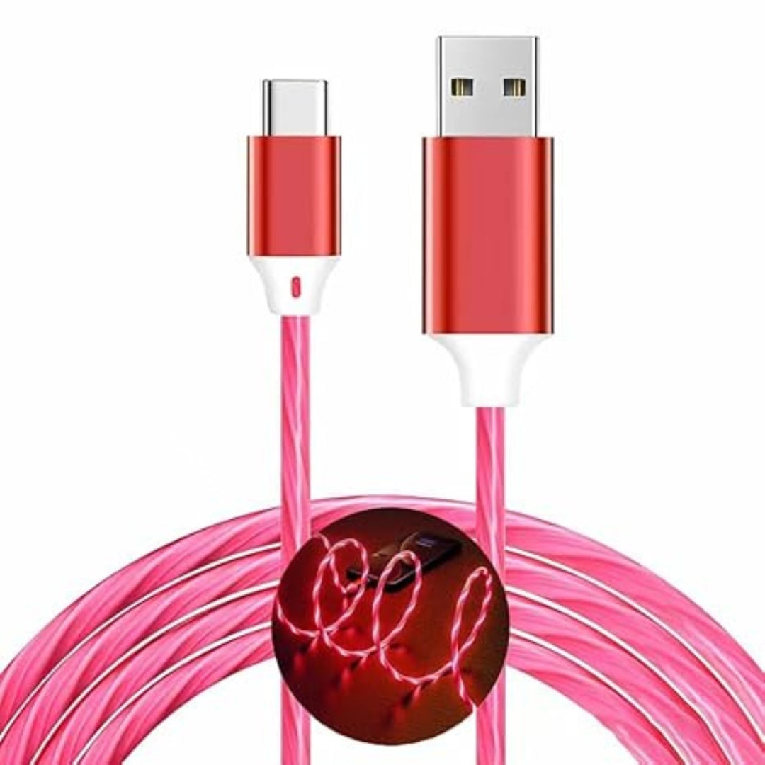 RED LED LIGHT ROTATE MAGNETIC (3 in 1) Charging Cable
