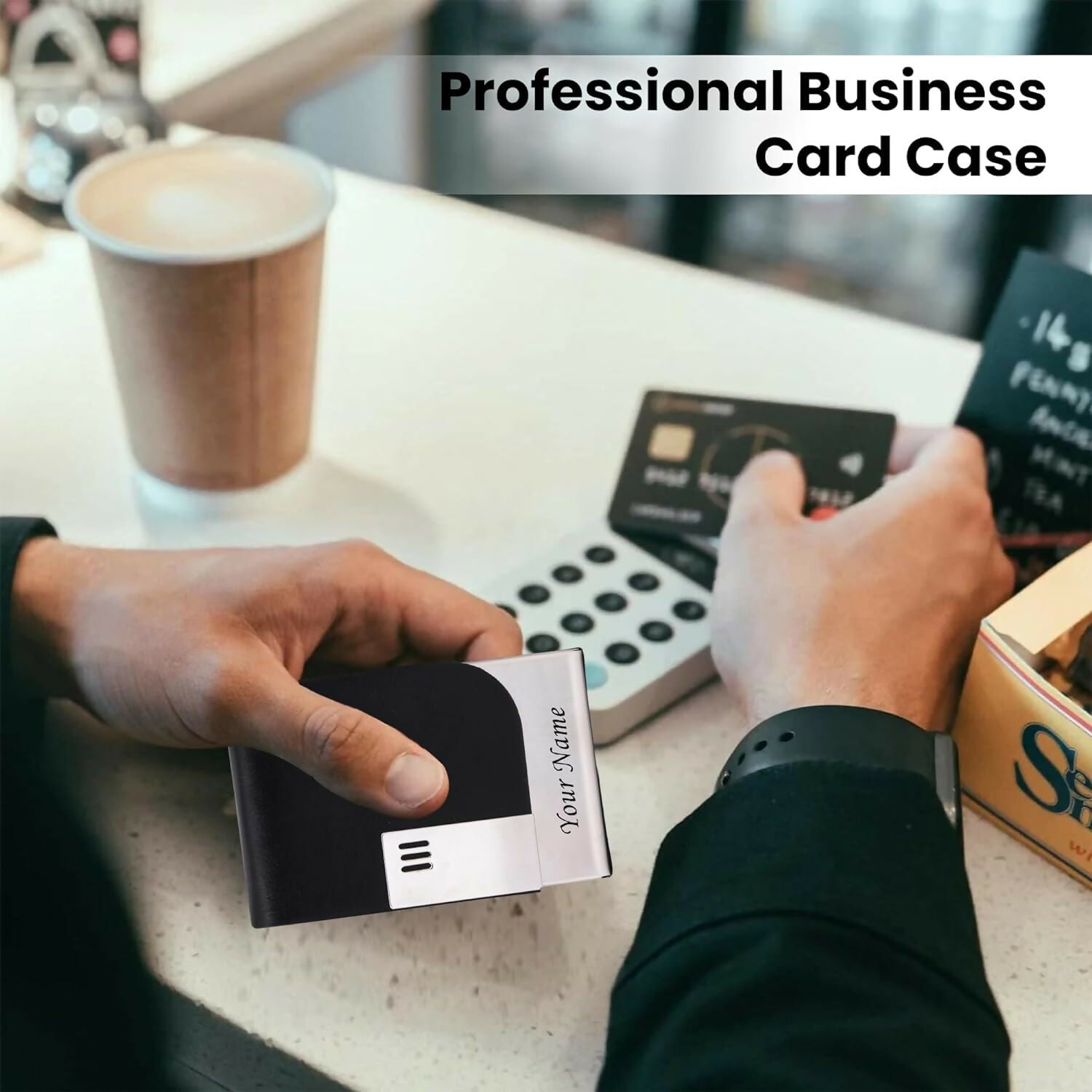 Multispace Black Rock Business Card Holders (Pack of 2)