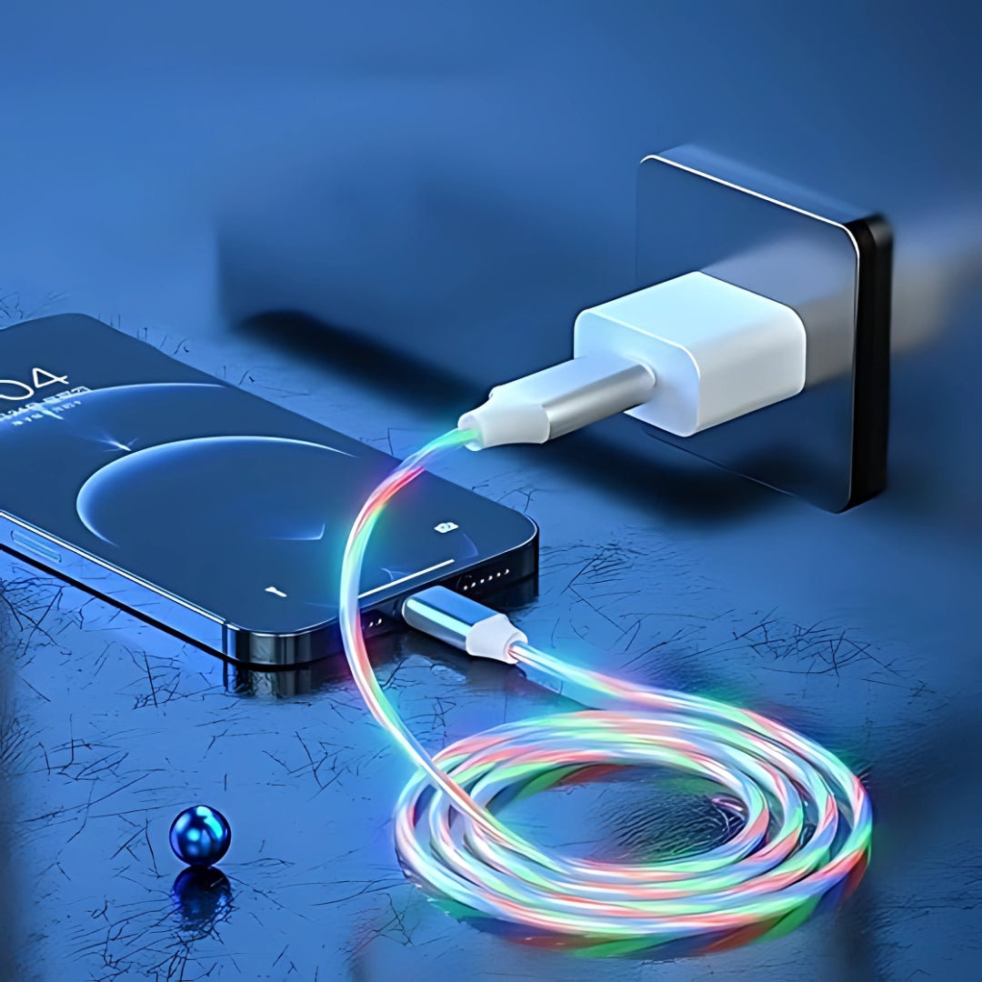 RAINBOW LED LIGHT ROTATE MAGNETIC (3 in 1) Charging Cable