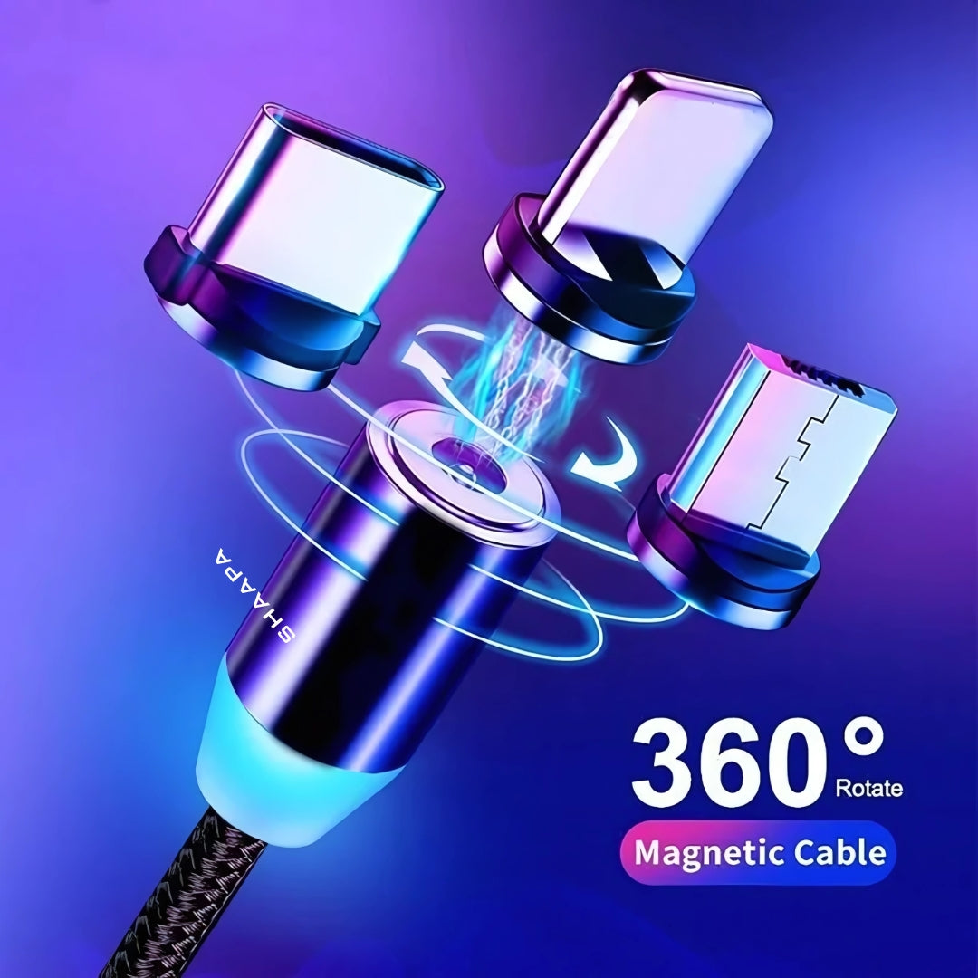 RAINBOW LED LIGHT ROTATE MAGNETIC (3 in 1) Charging Cable