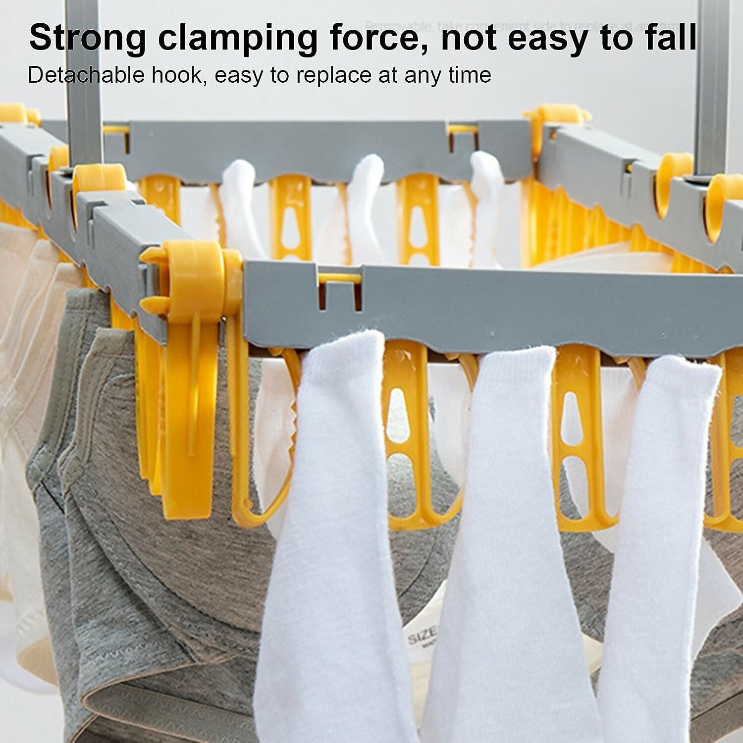 Plastic Pegs Clothes Hanger with Rotary Hook Foldable Sock Dryer Rack for Efficient Drying