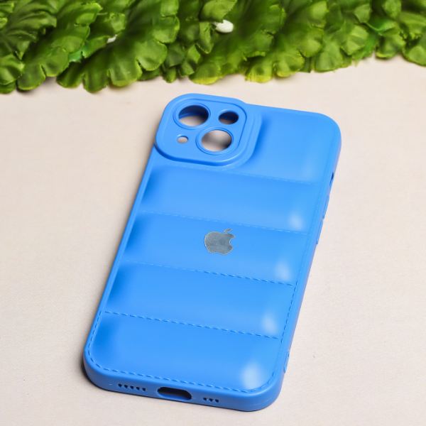 Sky Blue Puffon silicone case for Apple iPhone 13