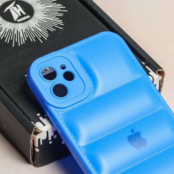 Sky Blue Puffon silicone case for Apple iPhone 11