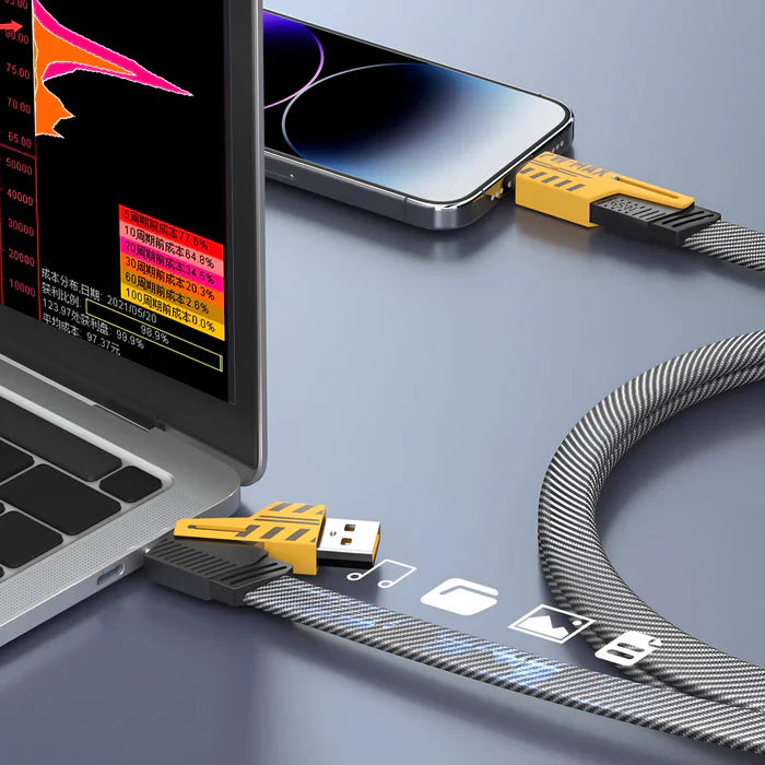 PowerMax 4-in-1 Fast Charging Data Cable For Apple & Android
