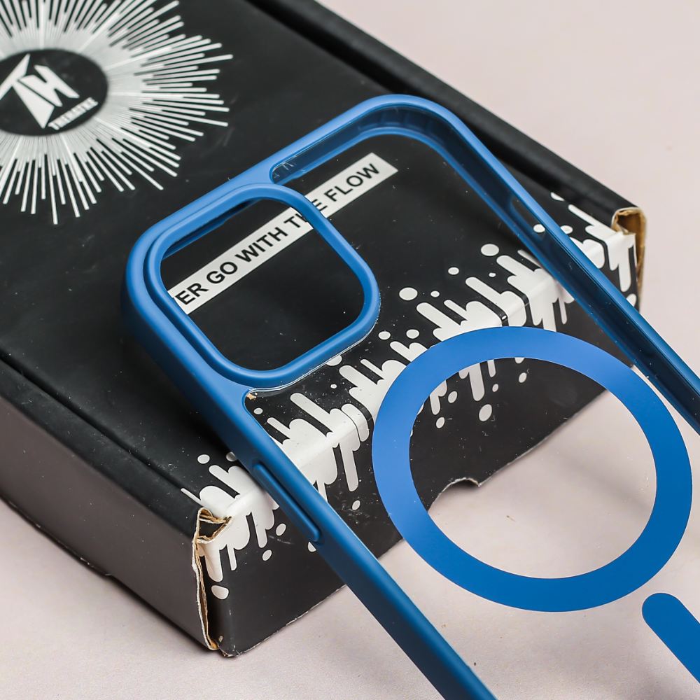 Navy Blue MagSafe Clear Transparent Silicone case for Apple iphone 11