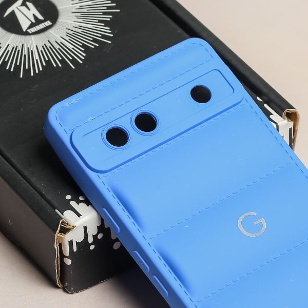 Sky Blue Puffon silicone case for Google Pixel 7A