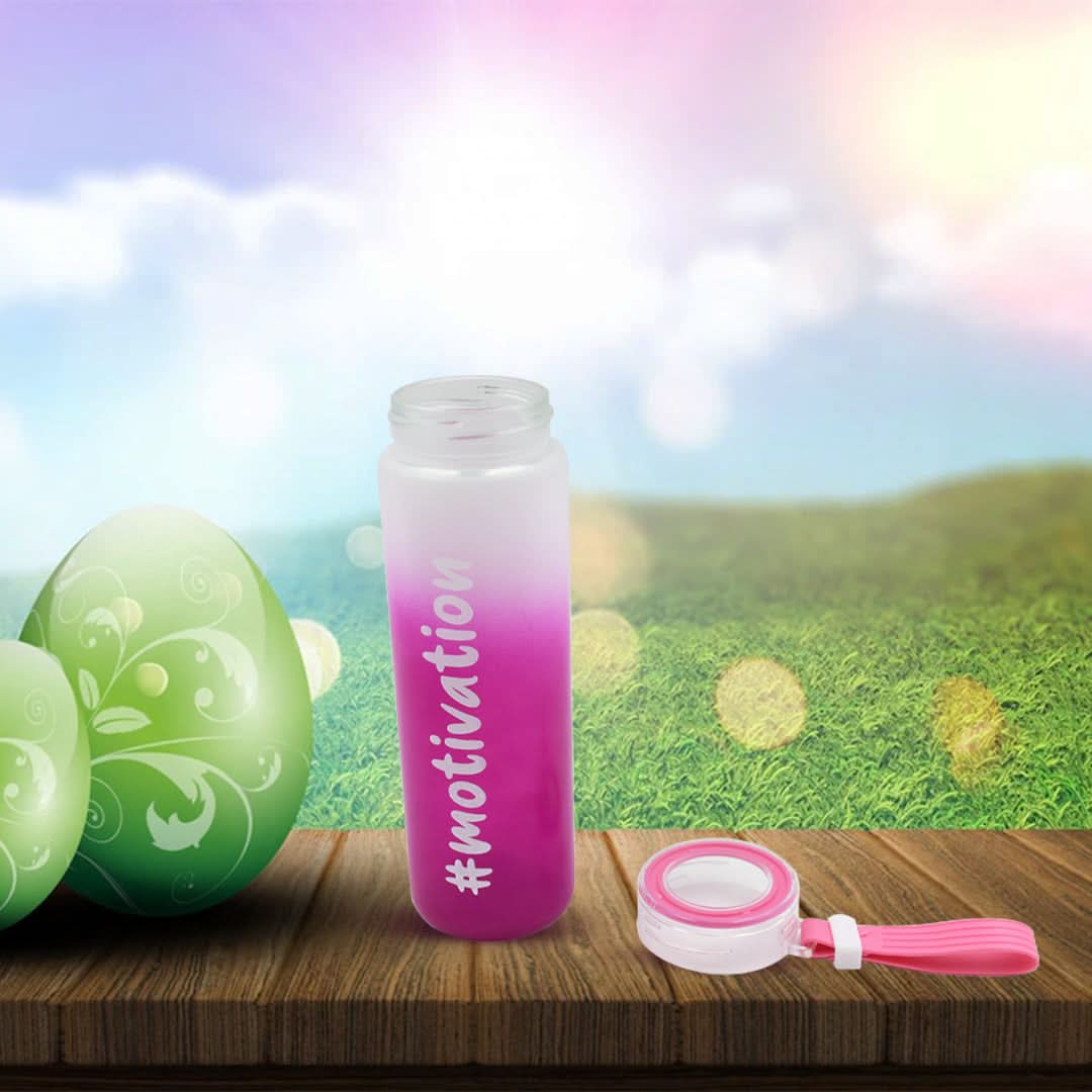350ml Glass Bottle with Time Markers Stay Hydrated Daily