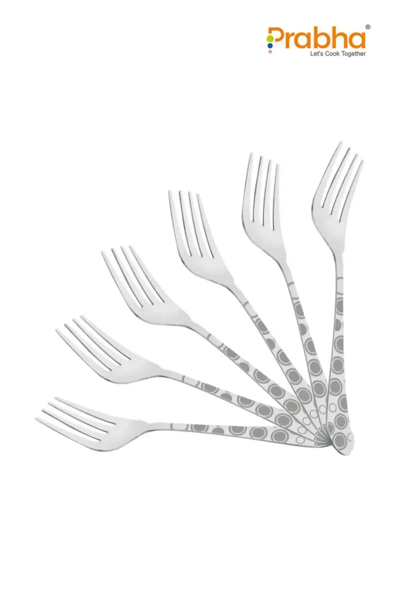 Prabha - Stainless Steel Fusion Tea Fork Set - 14cm