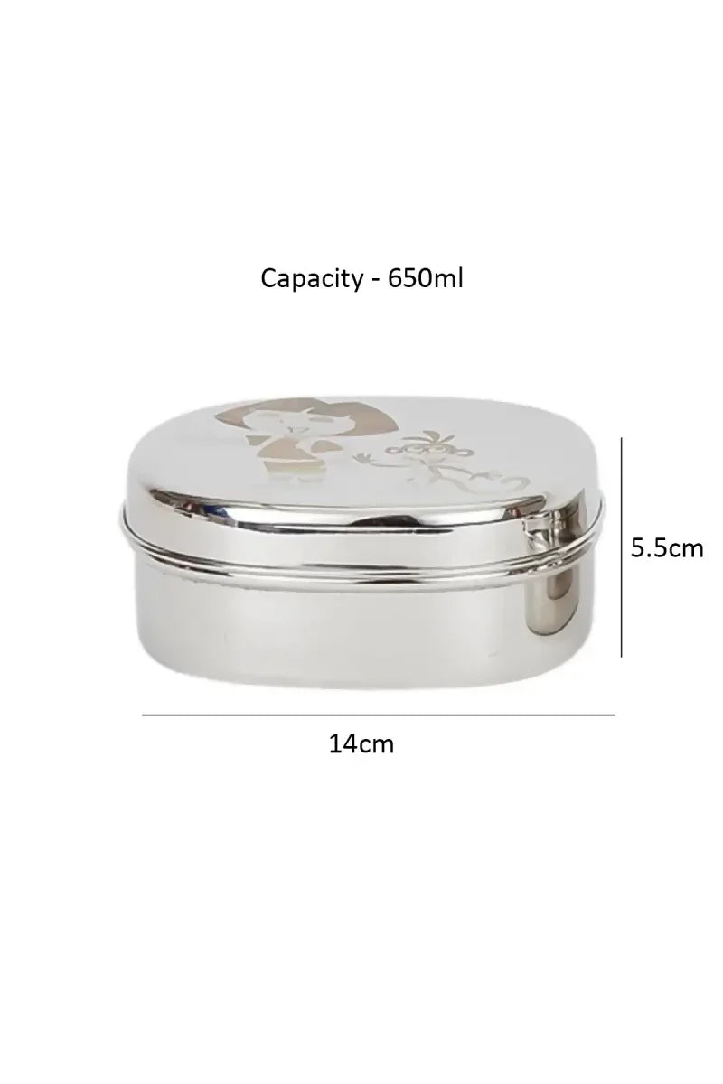 Zion - Stainless Steel Dora Printed Lunch Box - 650 ML