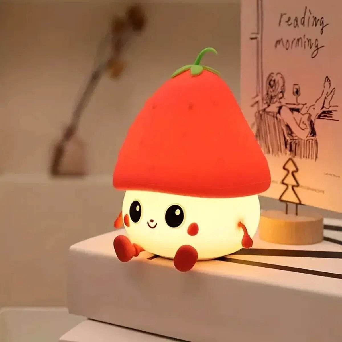 Strawberry Night Light For Kids (Type-C Rechargeable) - Bachat Club