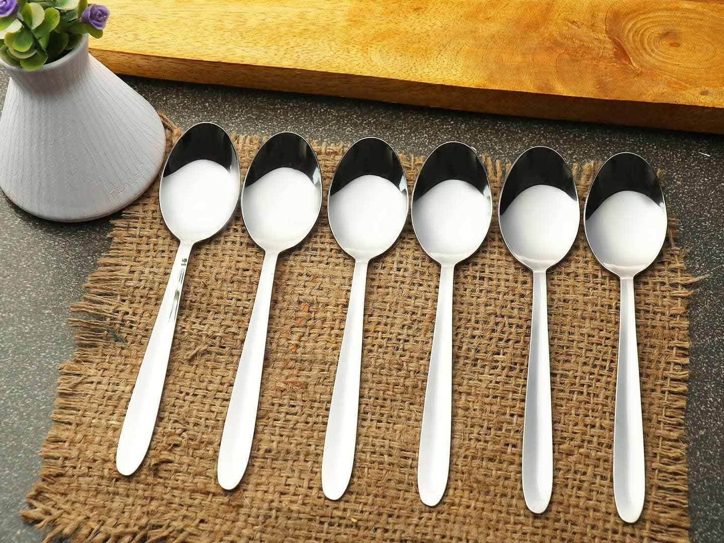 ZEVORA Premium Stainless Steel Cutlery Set- Set of 18 Spoons with Cutlery Holder
