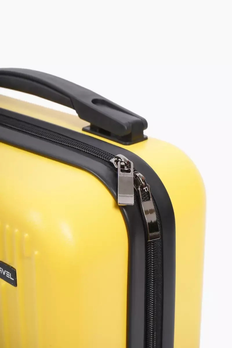 Premium Striped Hard Shell Travel Makeup Vanity Case( Yellow )