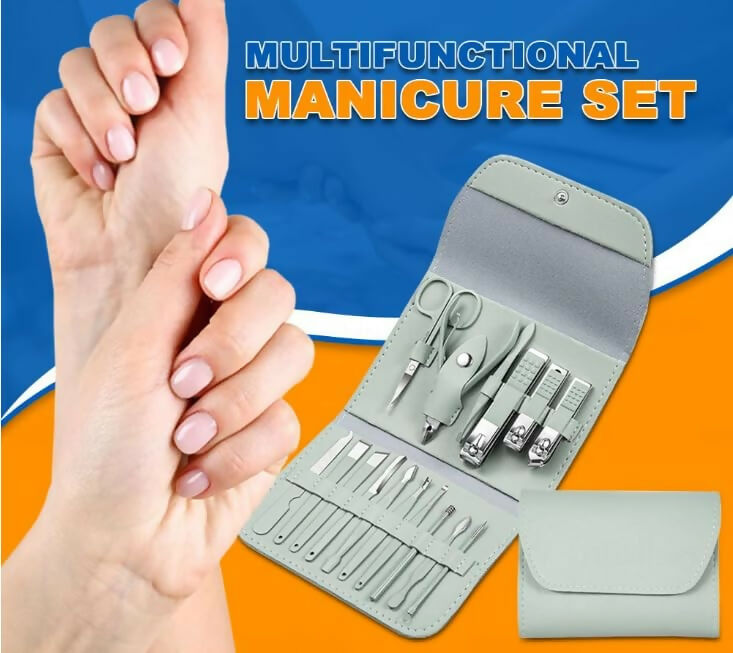 Nail Clippers & Manicure Tools Set 16Pcs with Scissors, Ear Spoon & Cutters