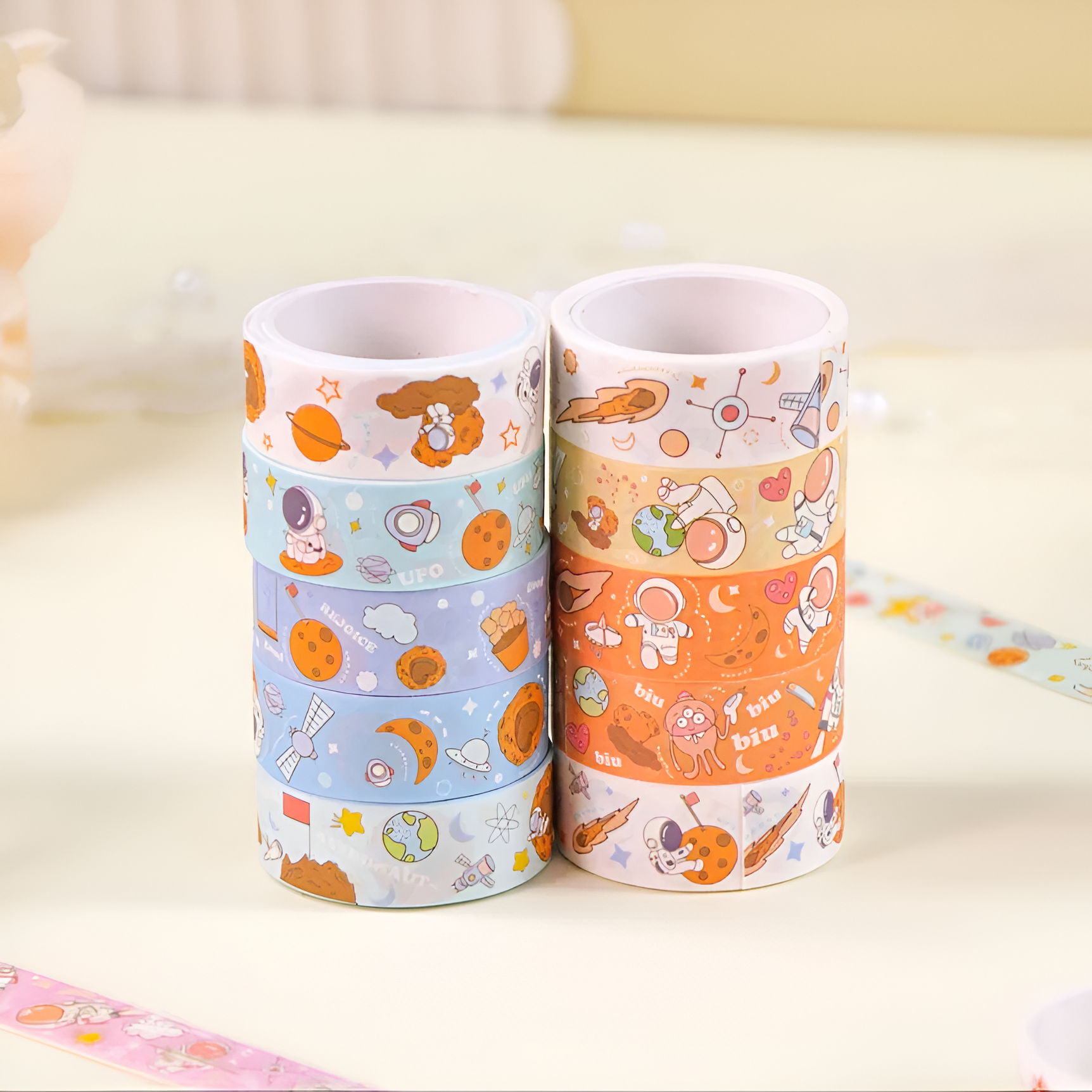 Kawaii Space Washi Tape Set of 5 Rolls