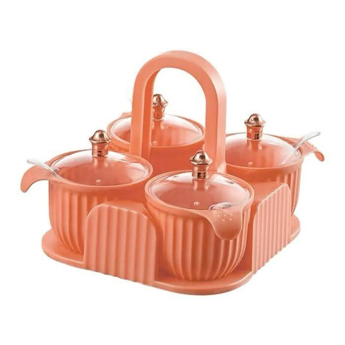 Versatile Turquoise 4-Jar Set for Dry Fruits, Snacks, and Masalas