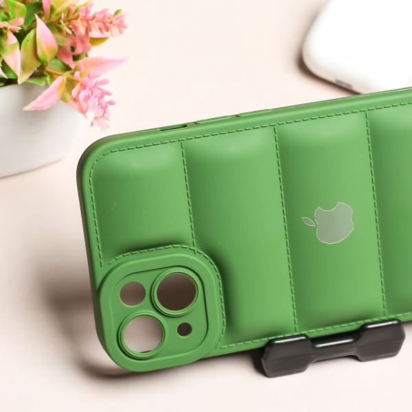 Dark Green Puffon silicone case for Apple iPhone 14 Plus