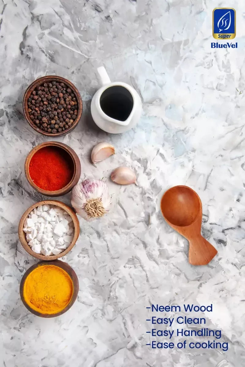 Bluevel Neem Wood Masala Spoon - 5 cm, Pack of 1