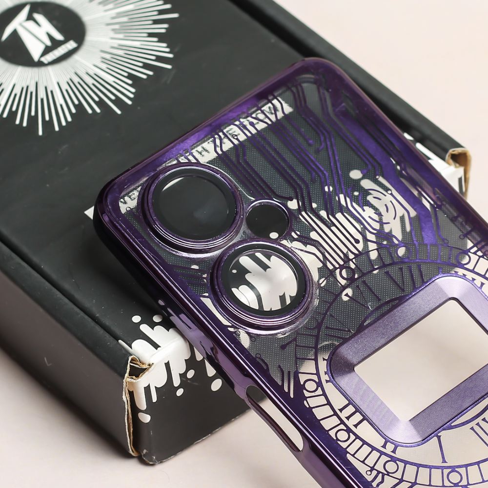 Purple Watch Machine Logo Cut Transparent Case for Oneplus Nord CE 3 Lite